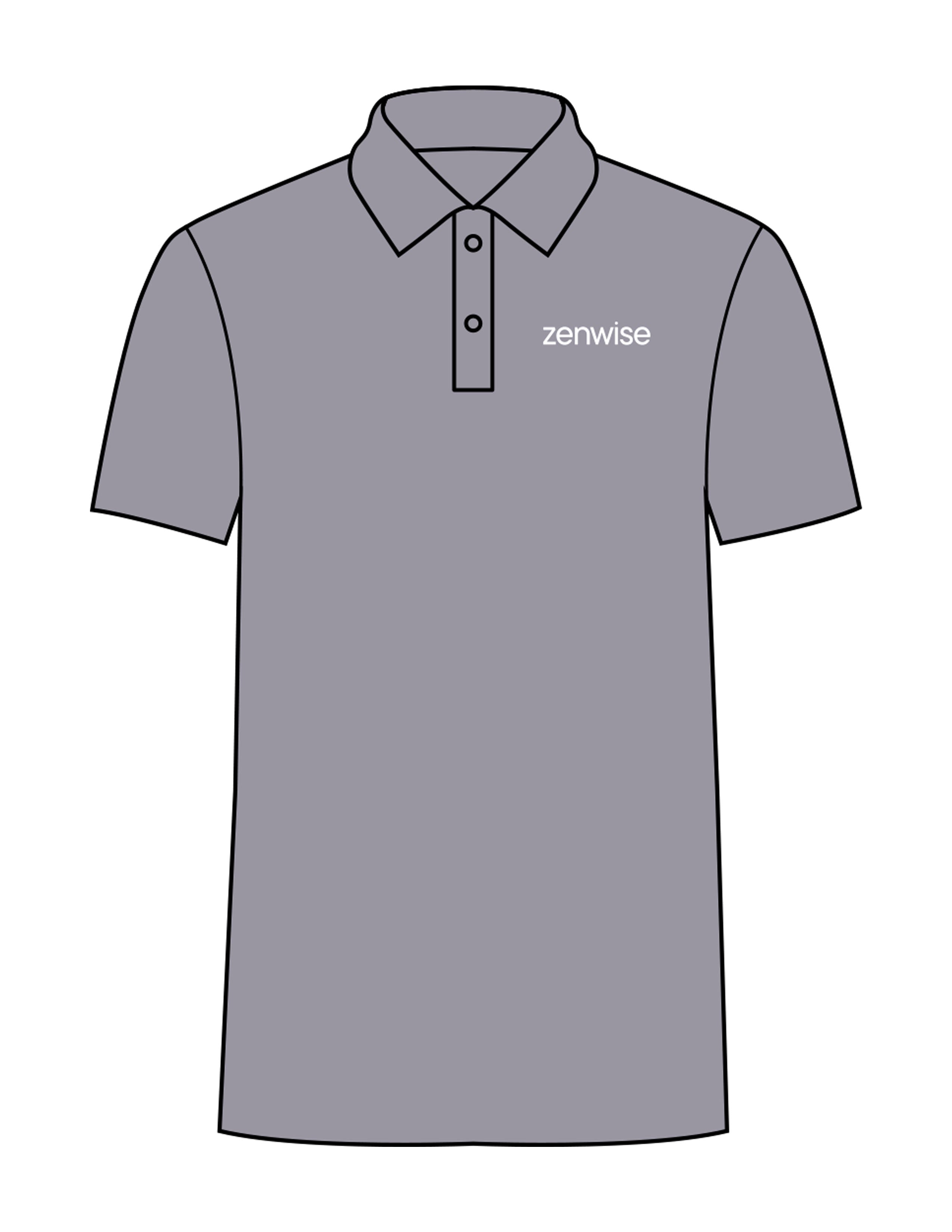 The Mens Polo - Heather - Zenwise - Left Chest - EMB - White