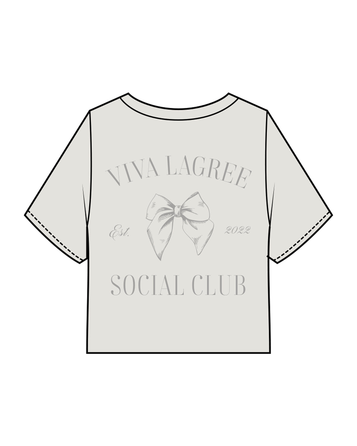 The Heavyweight Crop Tee - Washed Bone - Viva Lagree - Left Chest Stacked & Back Stacked - Tone on Tone