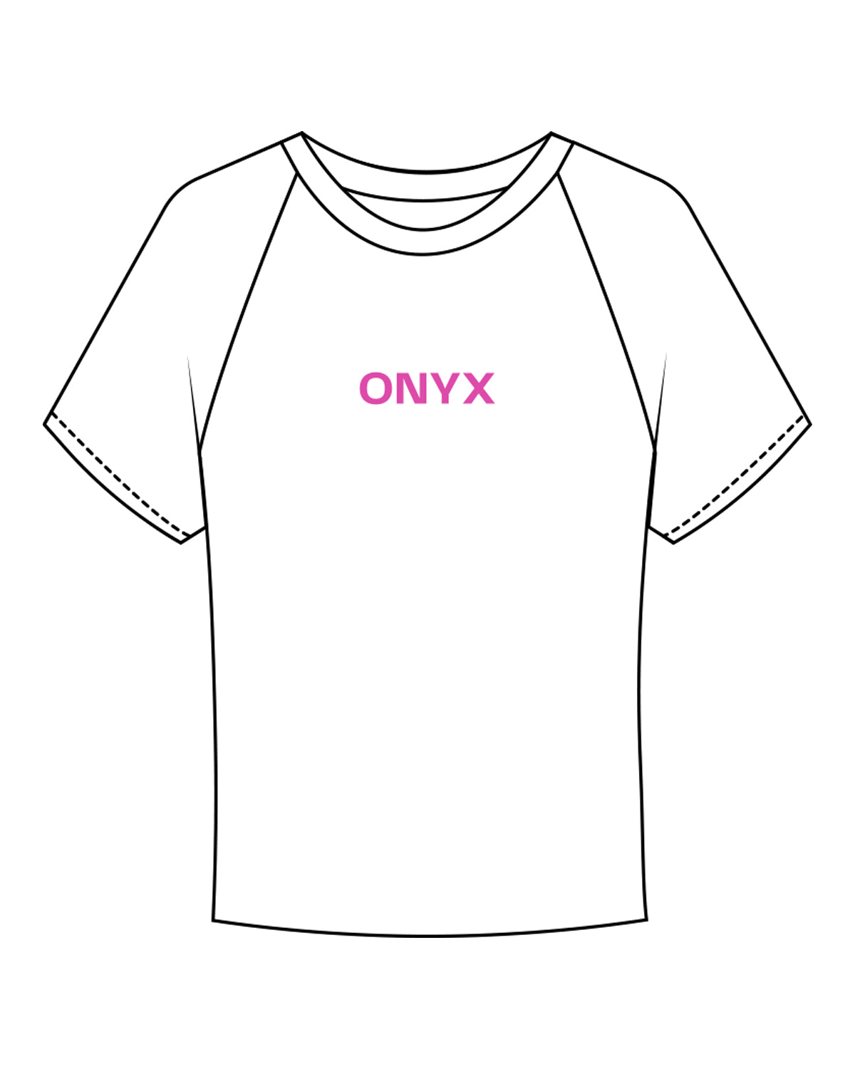 The Micro Rib Baby Tee - White - Onyx Fit - Center Chest - Pink