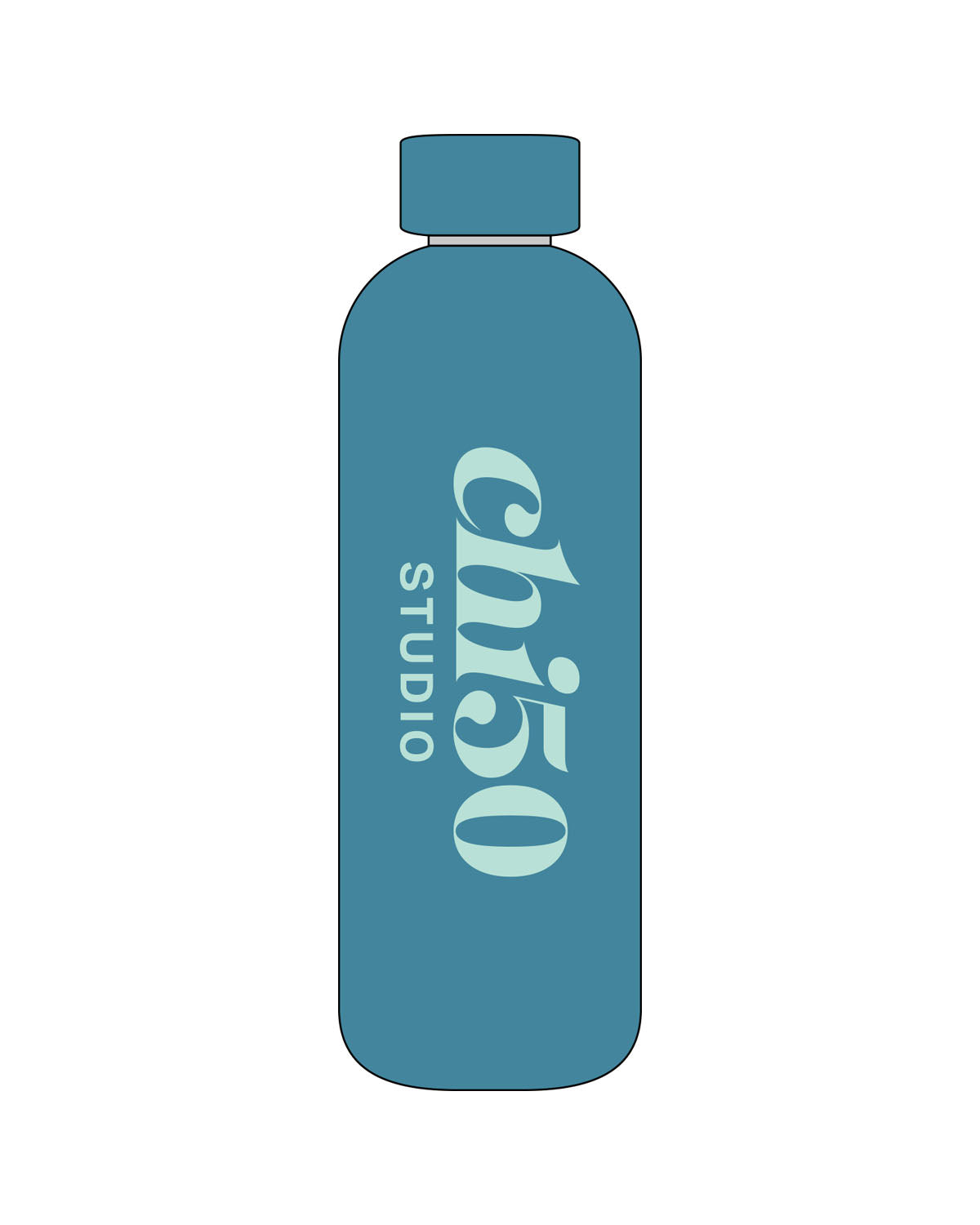 The Water Bottle - Teal - Chi50 - Center Body Stacked - Printed - Teal