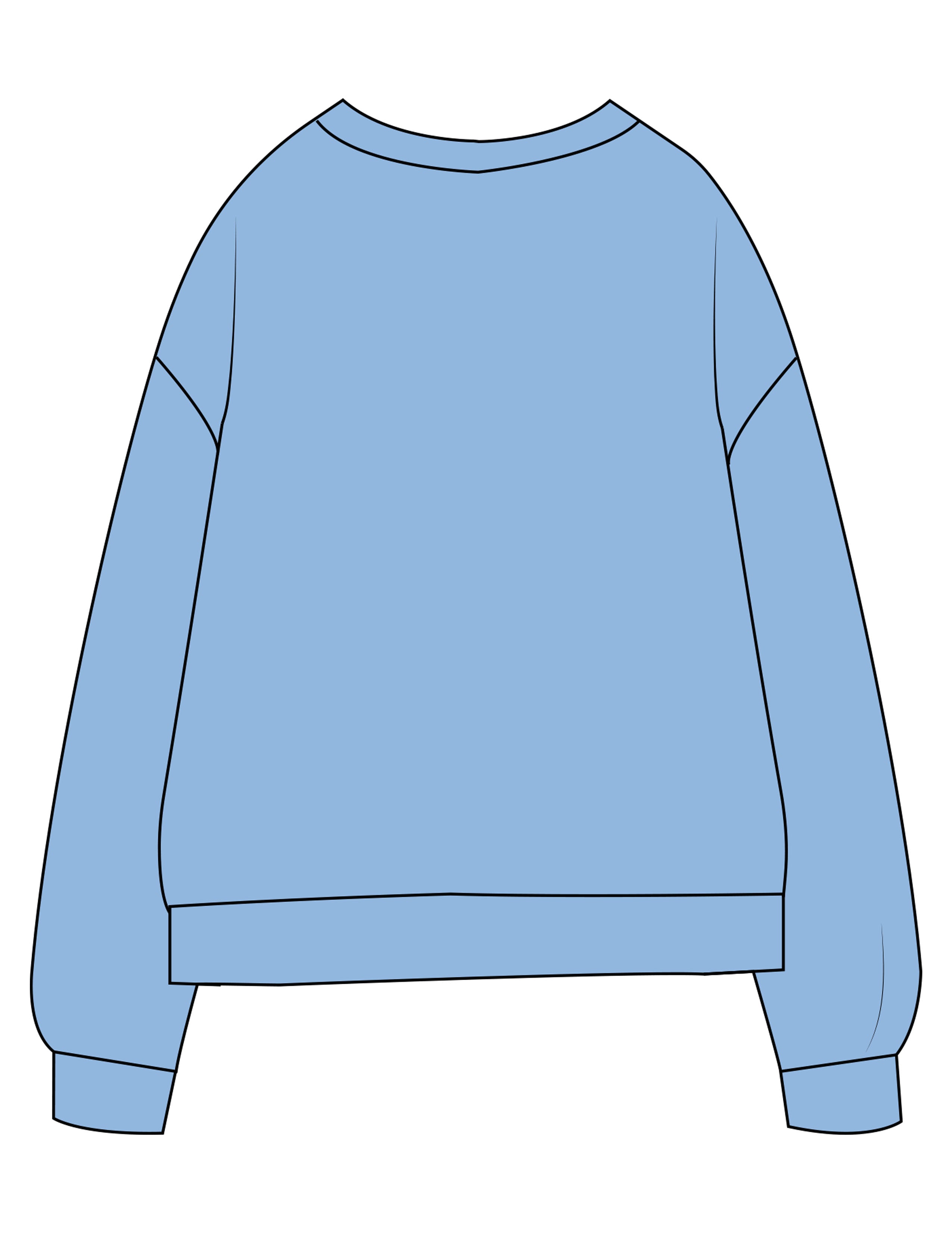 The Midweight Unisex Crewneck - Washed Light Blue - Sweatshack - Center Chest - Printed - Black