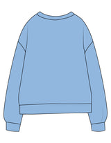 The Midweight Unisex Crewneck - Washed Light Blue - Sweatshack - Center Chest - Printed - Black