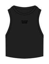 The Ribbed Crop Tank - Black - Sense Pilates - Center Chest Stacked - Embroidered - Black