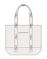 The Logo Strap Tote - Natural - D Lagree - Handle Strap Script - Printed - Black