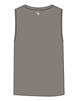 The Womens Heavyweight Tank - Washed Gray - YP - Center Chest & Back Neckline - Printed - White