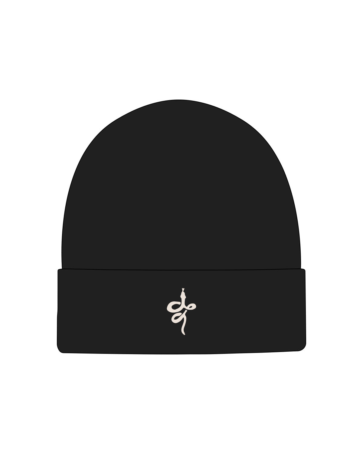 The Beanie - Black - Ritual Indoor Cycling - Center Brim - Embroidered - Off White (EDE3DA)