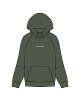 The Mens Hoodie - Cypress - Bean Head - Center Chest - Embroidered - White