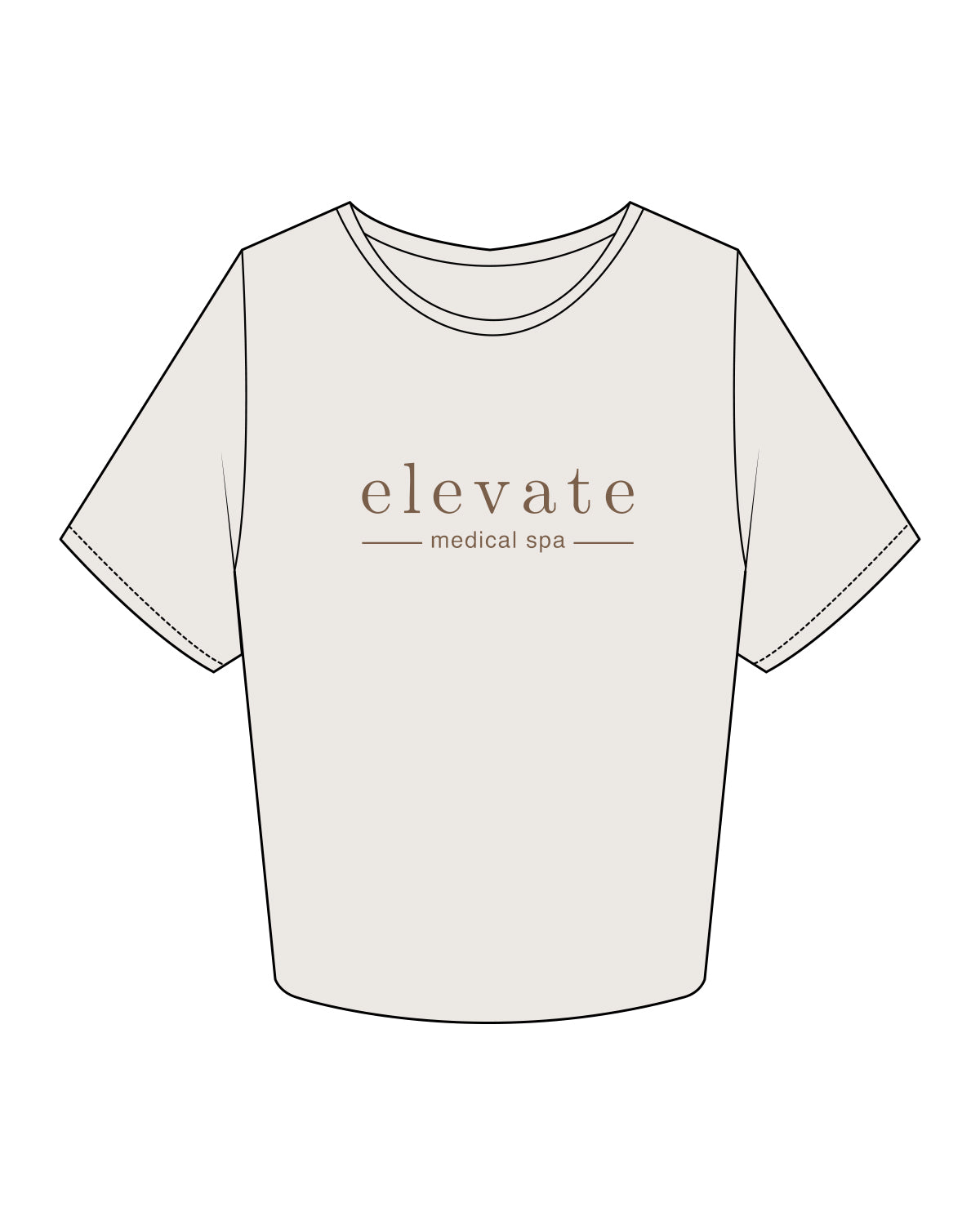 The Crop Tee - Bone - Elevate Medical Spa - Center Chest Stacked - Brown