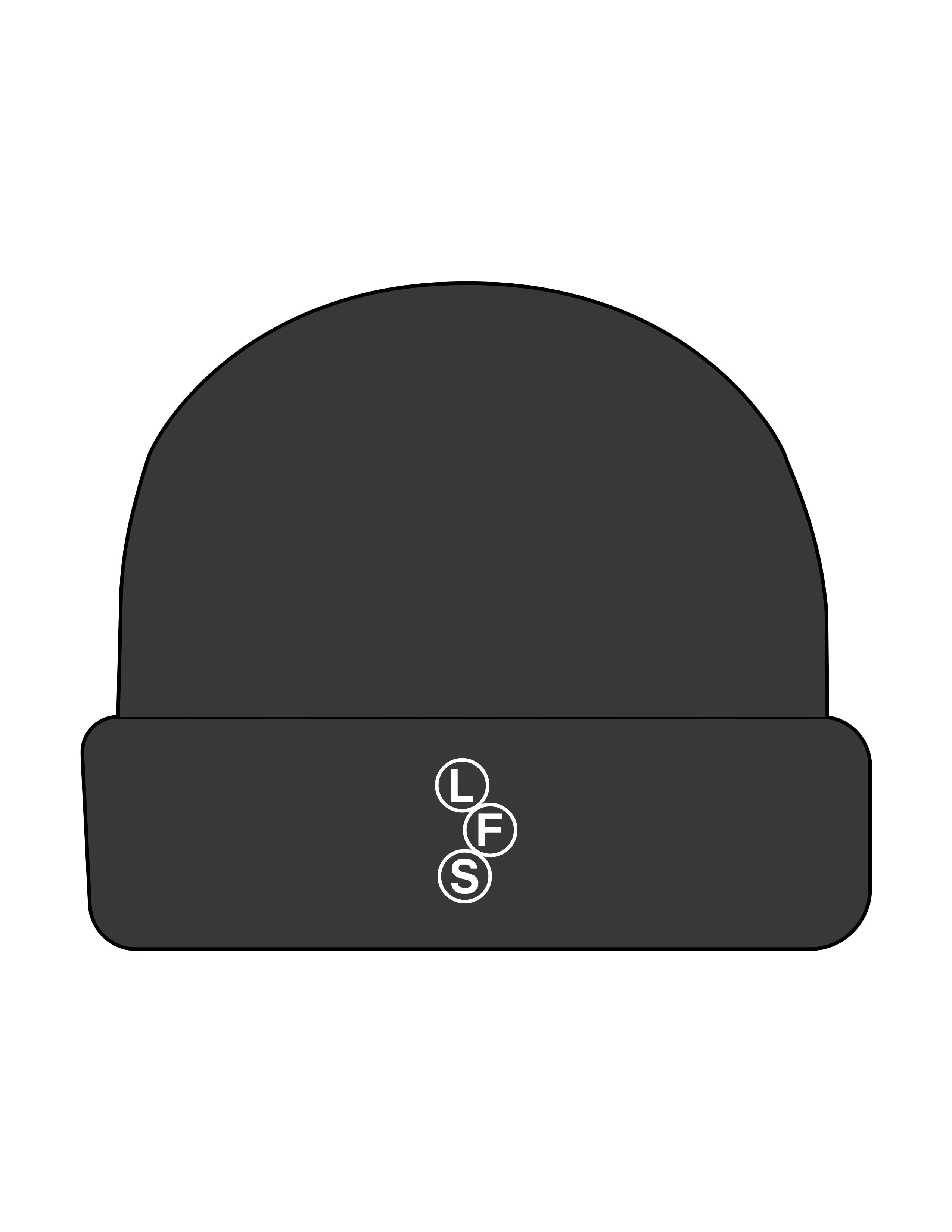 The Cable Knit Beanie - Coal - Lagree Fit Studio - Center Brim - Embroidered - White