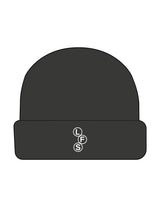 The Cable Knit Beanie - Coal - Lagree Fit Studio - Center Brim - Embroidered - White