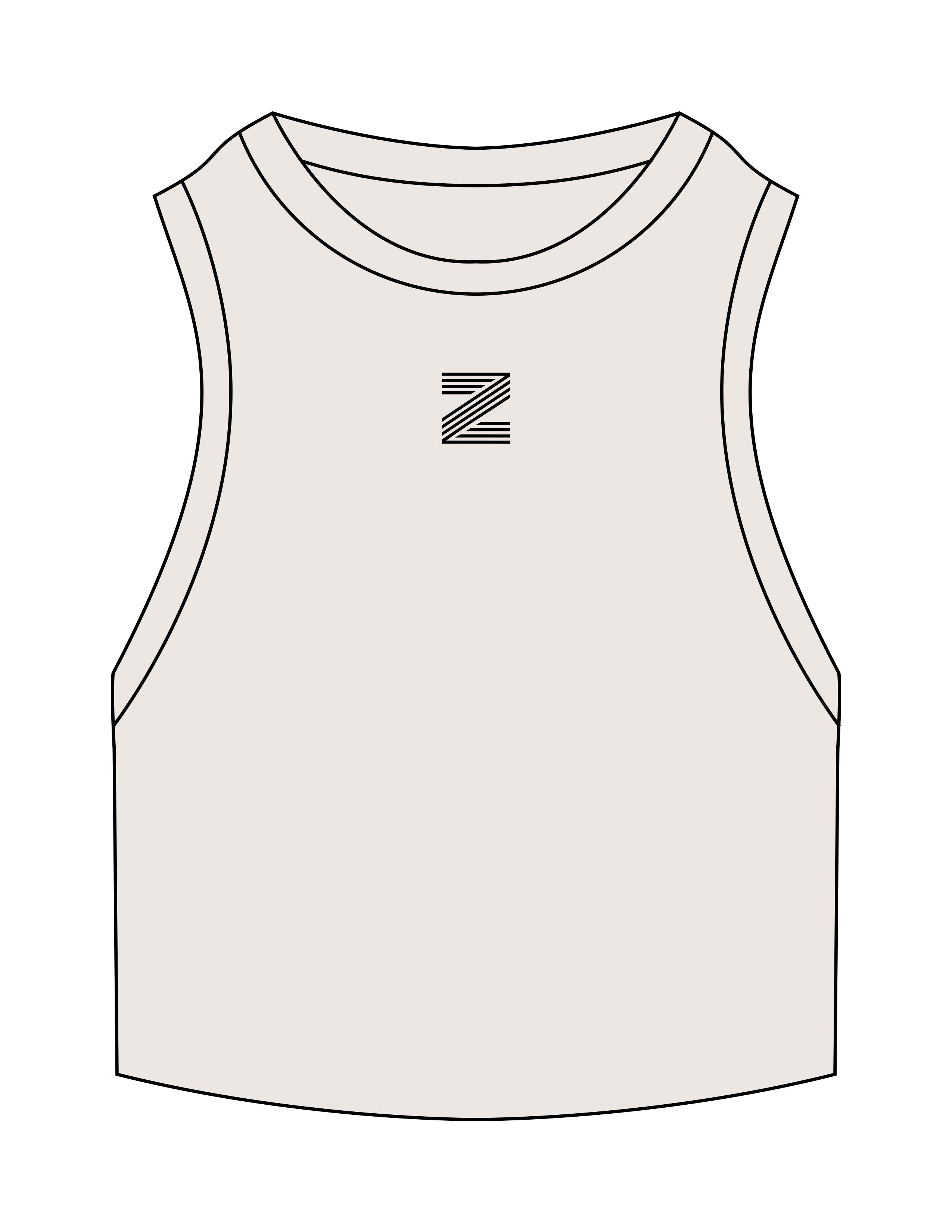 The Ribbed Crop Tank - Bone - Z Studios - Center Chest "Z" - Embroidered - Black