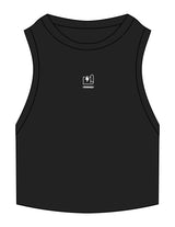 The Ribbed Crop Tank - Black - LHTX Fitness - Center Chest - EMB - White