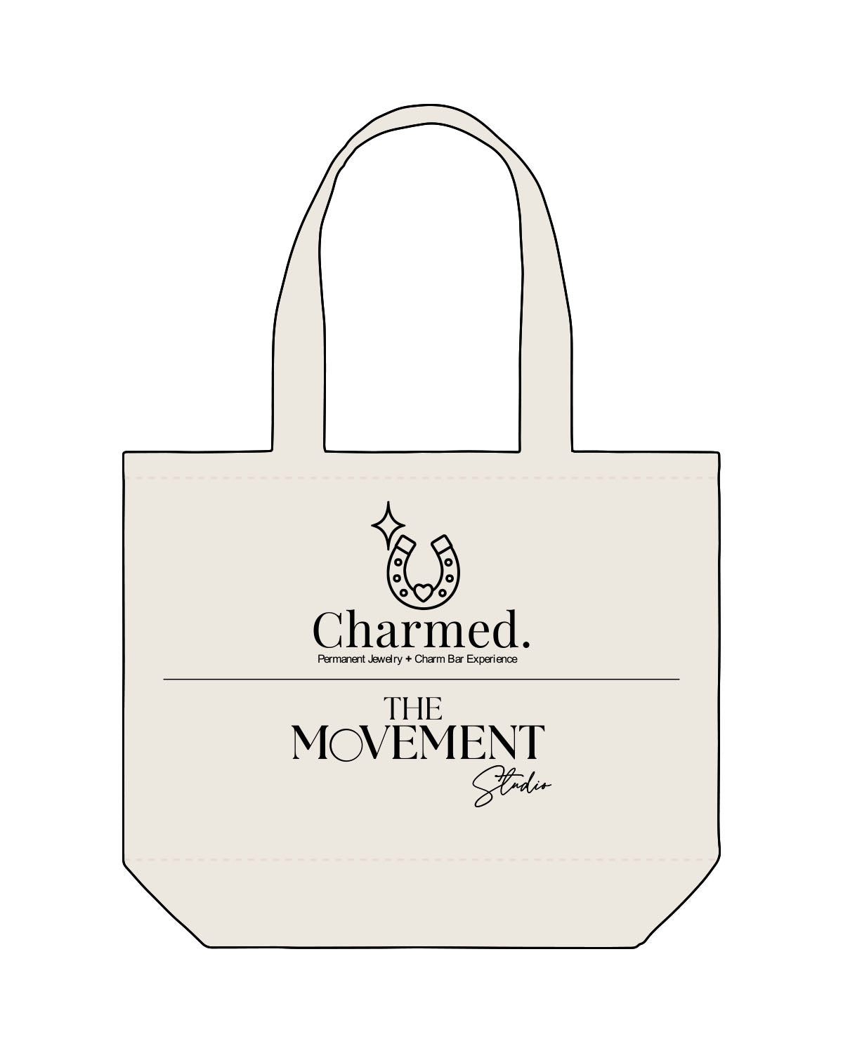 The Tote Bag - Natural - Movement Studio - Center Stacked - Printed - Black