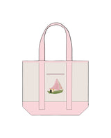 The Contrast Tote Bag - Natural / Light Pink - Coffee - Center Body Boat - Printed - Full Color