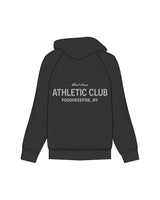 The Womens Hoodie - Washed Black - Wheel House NY - Back Stacked - Printed - Washed Bone