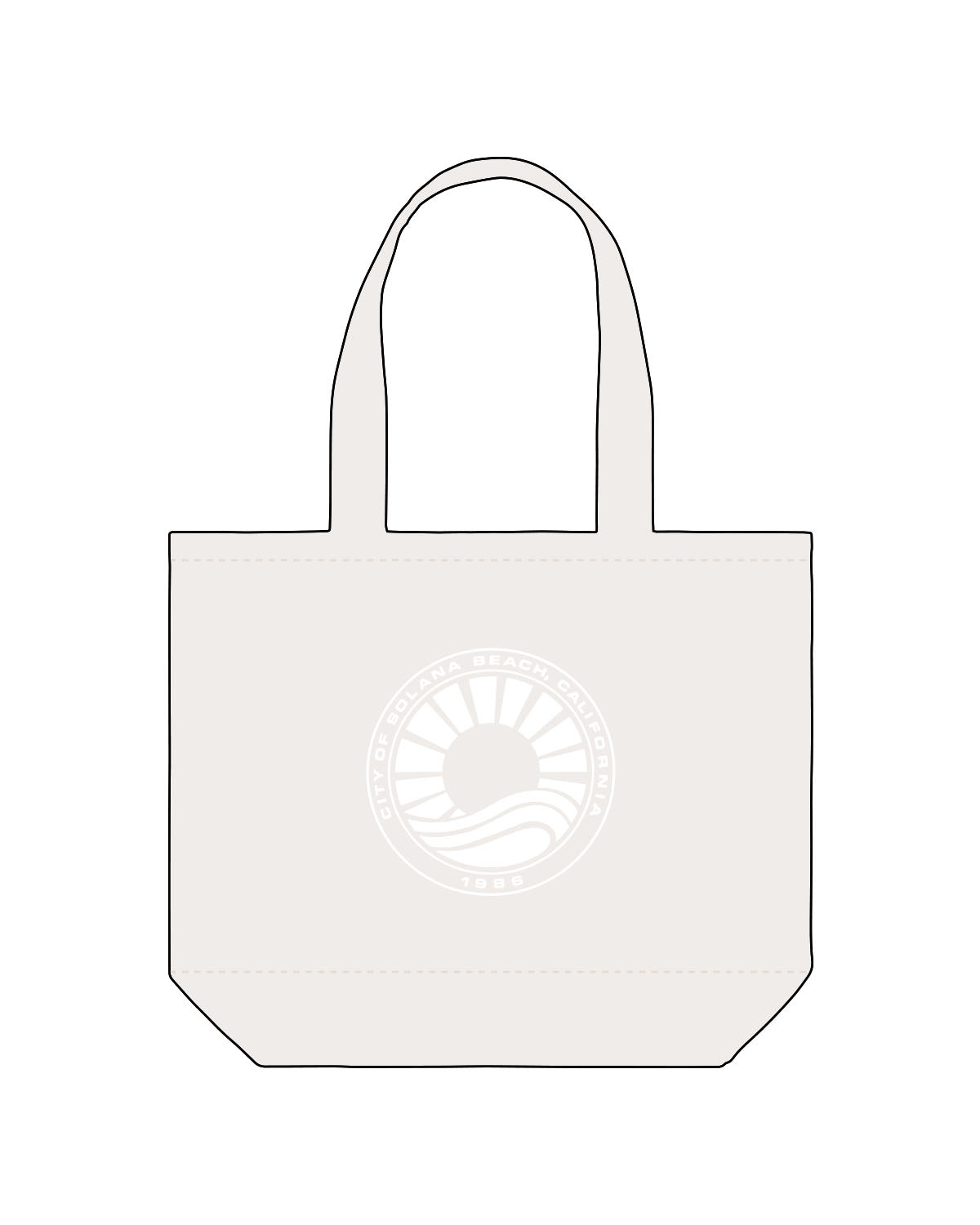 The Tote Bag - Natural - CSB- Center Body - Printed - White