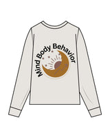 The Womens Heavyweight Long Sleeve - Washed Bone - Mind Body - Left Chest & Back Center Stacked- Full Color