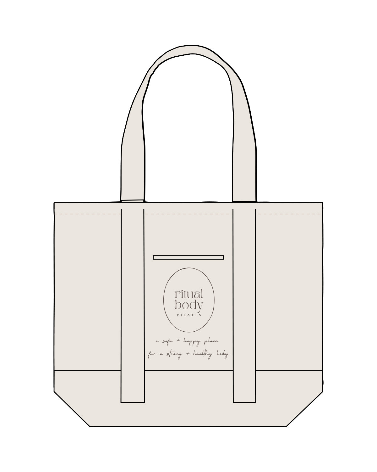 The Contrast Tote Bag - Natural / Natural - Ritual Body - Center Body - Brown
