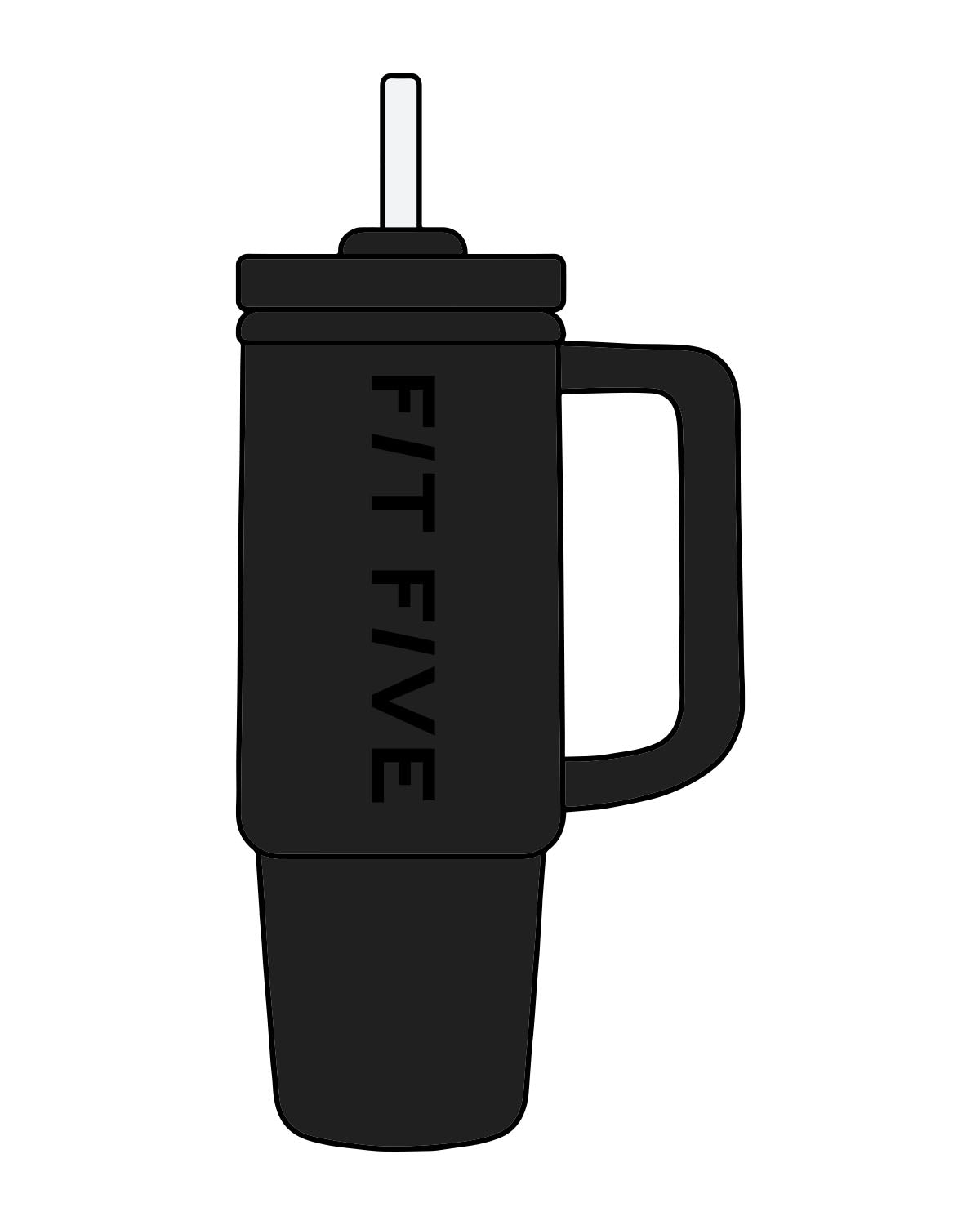 The Tumbler Cup - Black - Fit Five - Center - Tone on Tone