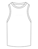 The Ribbed Full Length Tank - White - Core Ritual - Center Chest - Embroidered - Bone