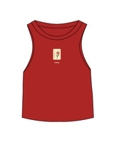 The Micro Rib Racer Crop - Red - Barnes. The Label - Chest Flower - Printed - Full Color
