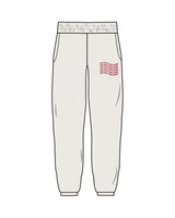 The Womens Sweatpants - Bone - Renew - Left Leg Stacked - Red