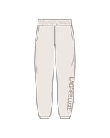 The Womens Sweatpants - Bone - Lagree Luxe - Left Leg - Printed - Tone on Tone