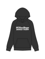 The Mens Hoodie - Washed Black - UCSD Dance - Center Chest Stacked - Printed - Off White