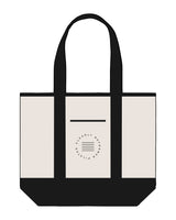 The Contrast Tote Bag - Natural / Black -  Clearly Pilates - Center Body - Embroidered - Black