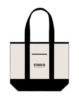 The Contrast Tote Bag - Natural / Black - Studio iQ - Center - Printed - Full Color