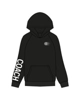 The Womens Hoodie - Black - Wheel House NY - Left Chest & Right Sleeve - Printed - White
