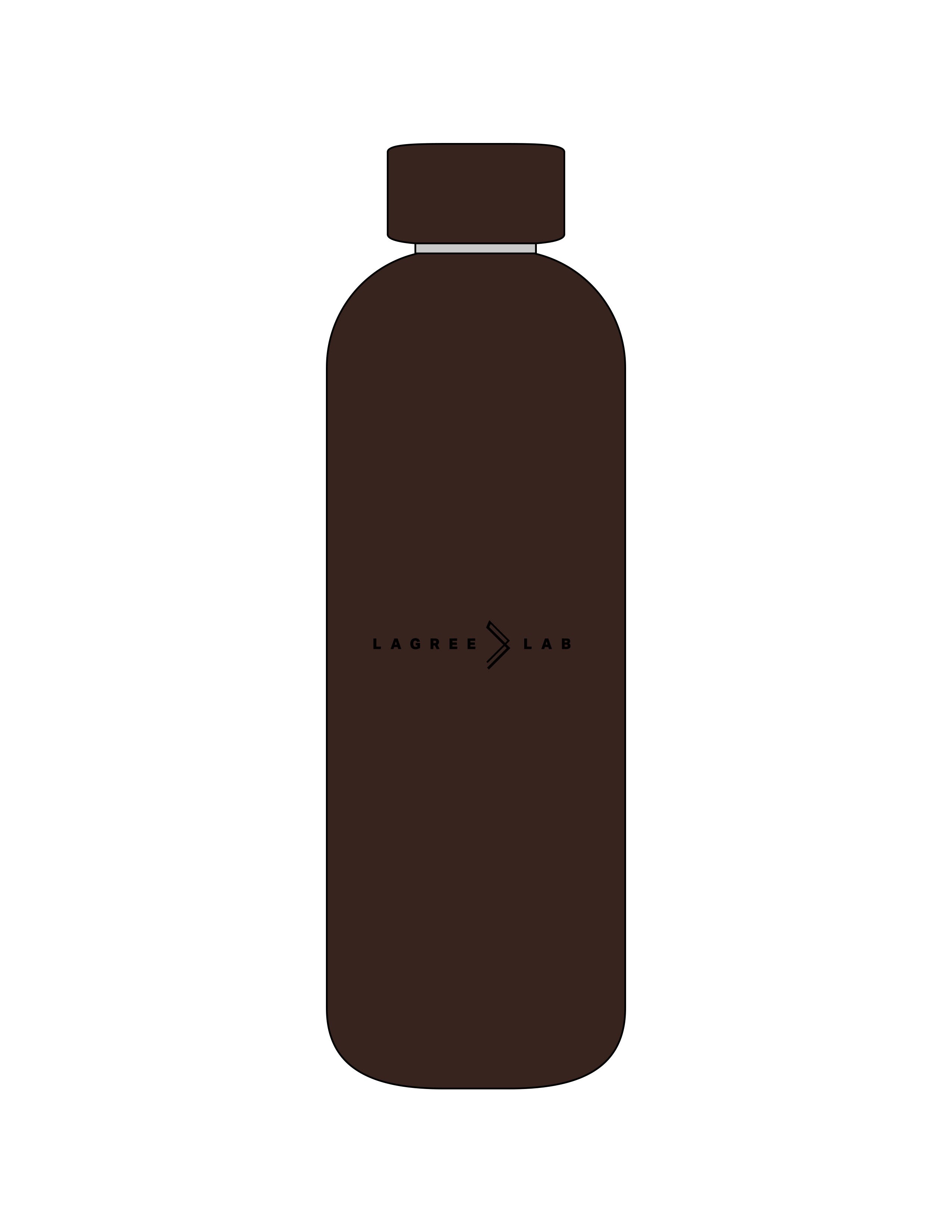 The Water Bottle - Coffee - LagreeLab - Center Body - Printed - Black
