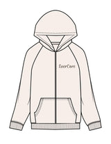 The Recycled Unisex Zip Hoodie - Polar - EVERCORE - Left Chest & Back Stacked - Printed - Brown