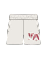 The Womens Sweat Shorts - Bone - Renew - Bottom Left Stacked - Red