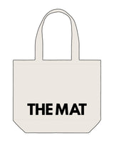 The Tote Bag - Natural - The Mat - Front Below  "The Mat" - Black Printed
