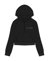 The Half Zip Hoodie - Black - SOUL YOGA - Left Chest - Embroidered - Lavender