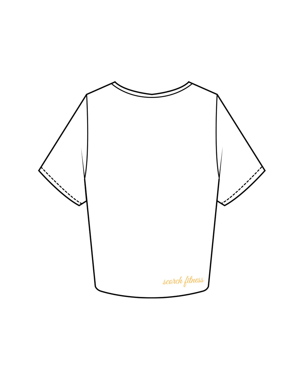 The Crop Tee - White - Scorch Fitness - Left Chest & Back Bottom Right - Embroidered - Full Color