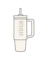 The Tumbler Cup - Off White - Revolve Pilates - Center Body Stacked - Printed - Tone on Tone