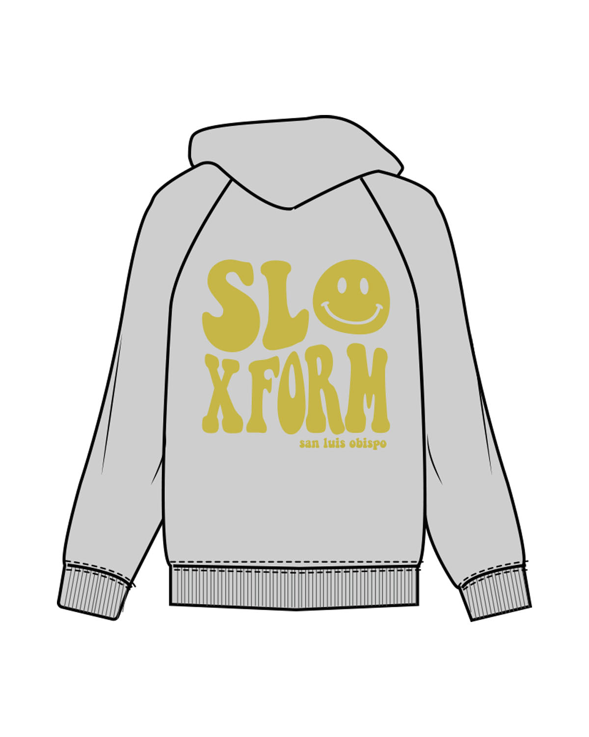 The Womens Hoodie - Storm - Slo x Form - Left Chest & Back Stacked - Printed - Yellow Green
