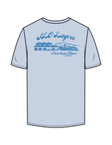 The Mens Tee - Powder - Powerhouse Fitness - Left Chest & Back Stacked - Printed - Blue