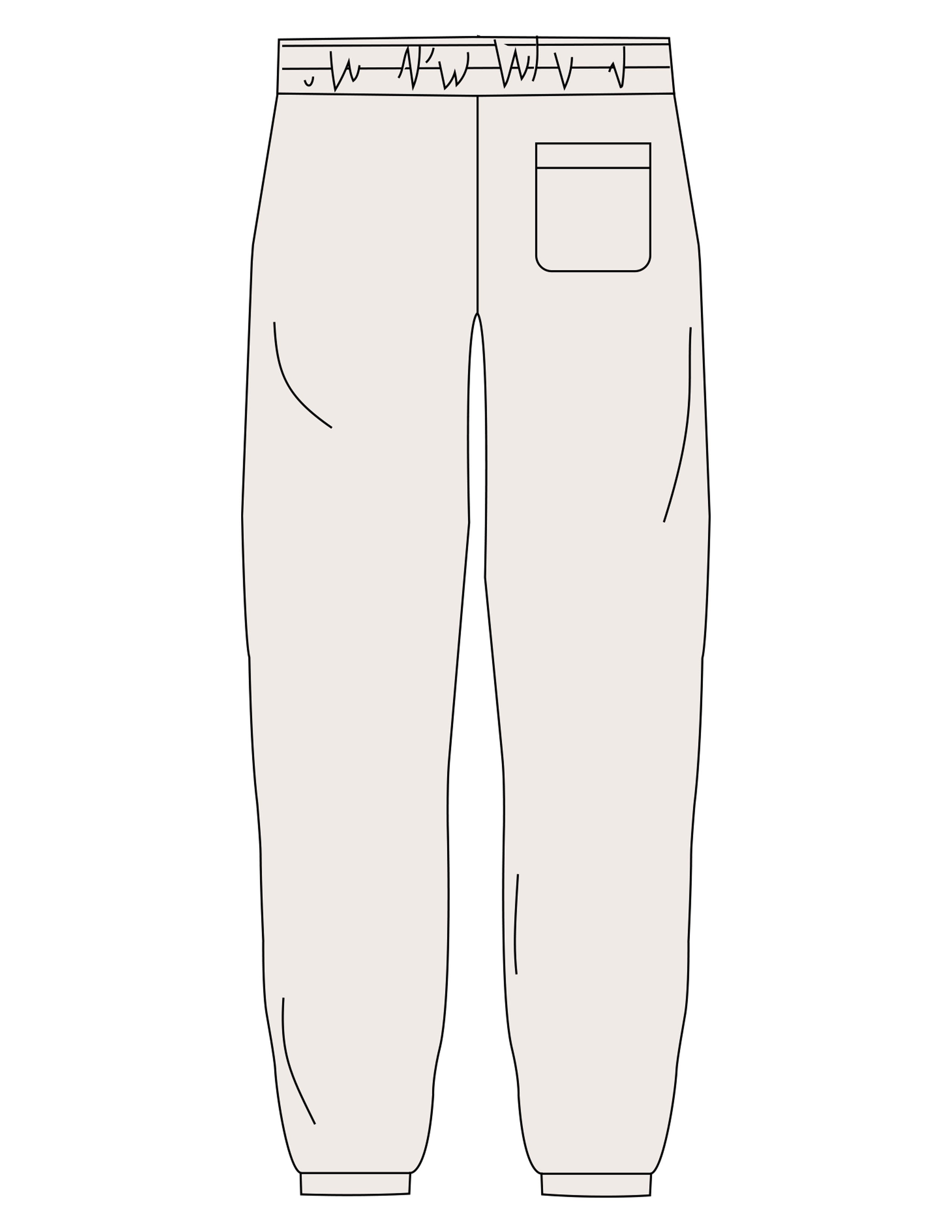 The Womens Sweatpants - Bone - LA FORME PILATES - Left Leg - Printed - Tone on Tone