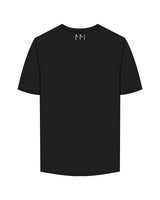 The Mens Tee - Black - Mindful Movement - Chest Center & Back Neckline - White