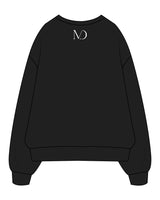 The Mens Crewneck - Black - Masters Division - Center Chest Stacked & Back Center Neckline - White