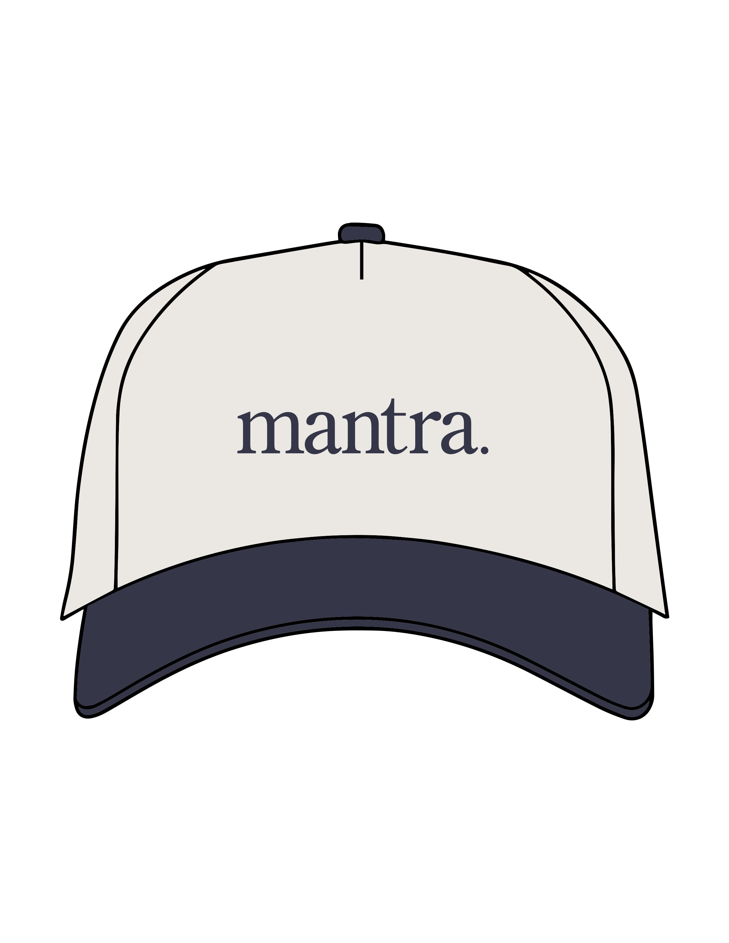 The Canvas Cap - Natural / Midnight - Mantra - Center Crown - Embroidered - Midnight