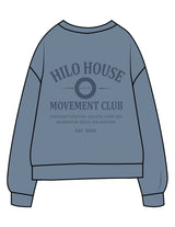 The Midweight Unisex Crewneck - Washed Slate - HiLo - Center Chest & Back Stacked - Printed - Tone on Tone
