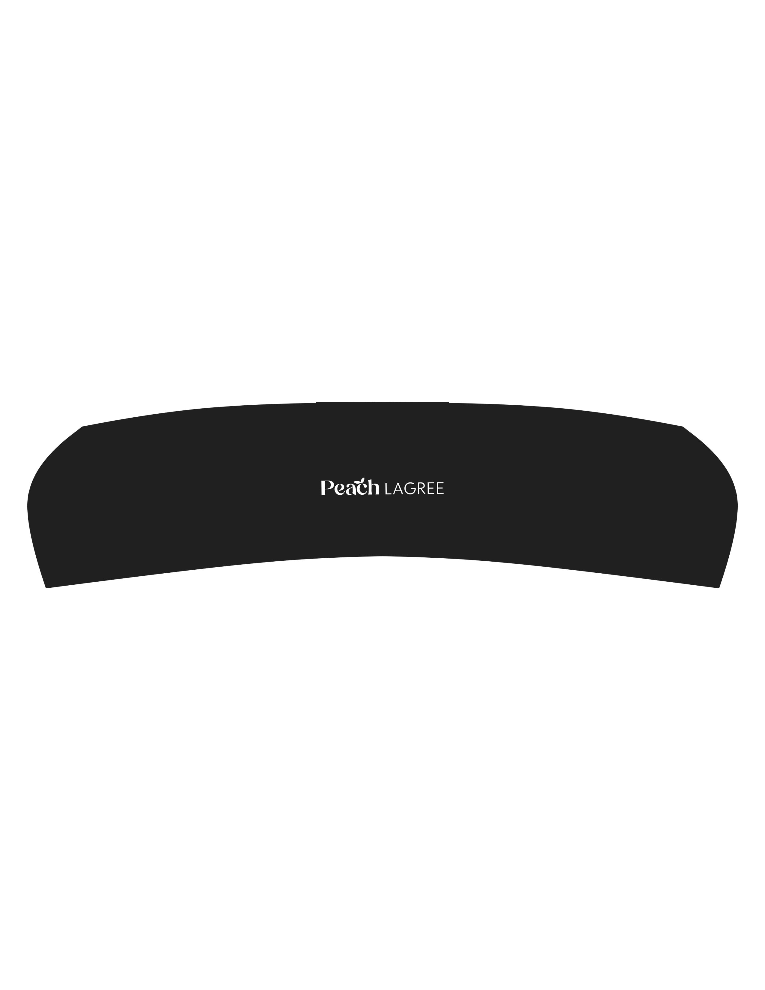 The Headband - Black - Peach F.L - Center Crown - Printed - White