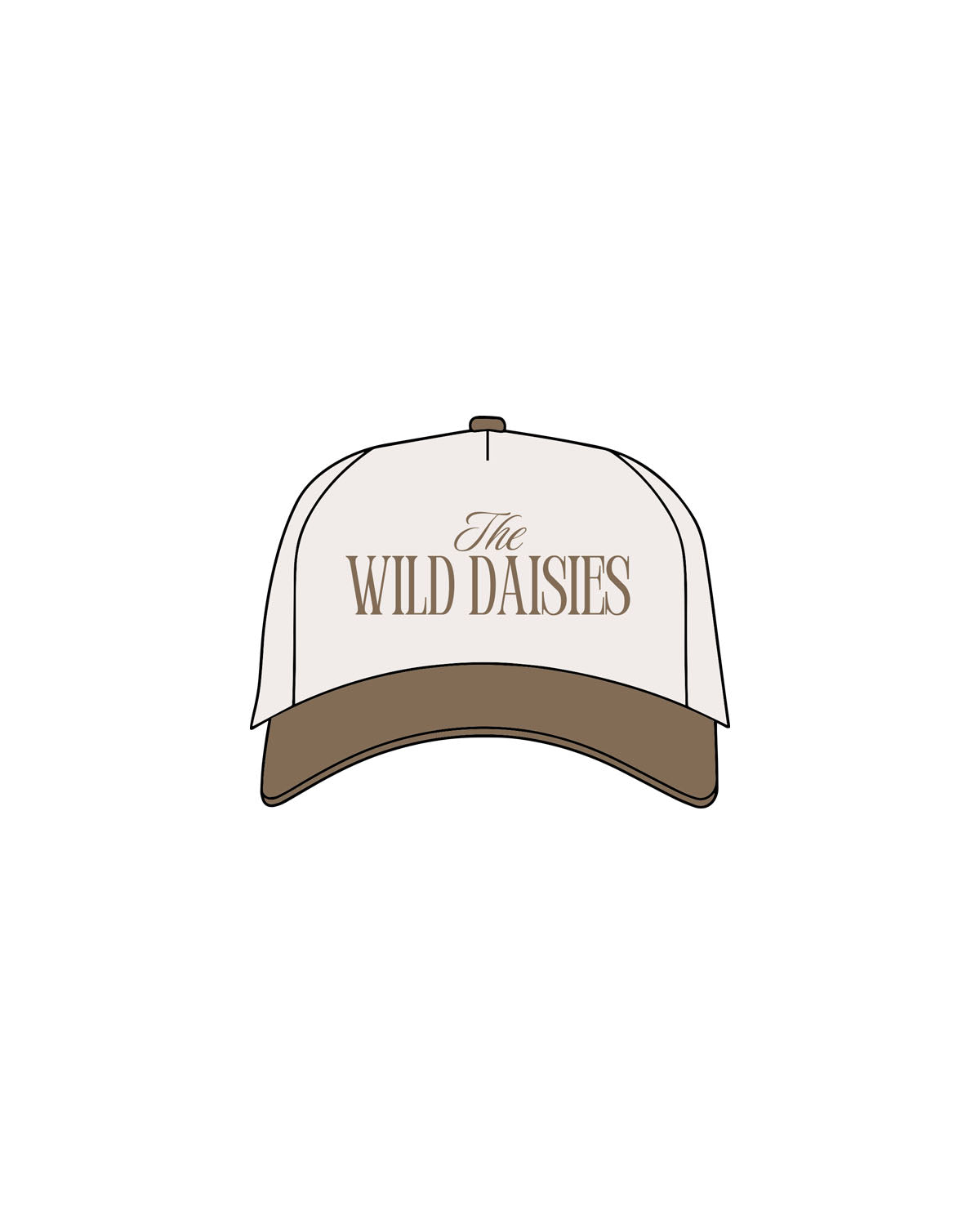 The Canvas Cap - Natural / Walnut - By The Daisies - Center Crown - Printed - Walnut
