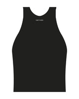 The High Neck Racer Tank - Black - TML - Front Neckline - Printed - White