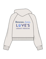 The Womens Crop Hoodie - Bone - LLR - Left Chest Stacked & Back Stacked - Printed - Full Color