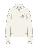 The Womens 1/4 Zip - Off White - The Oak Method - Left Chest Stacked - Printed - Full Color